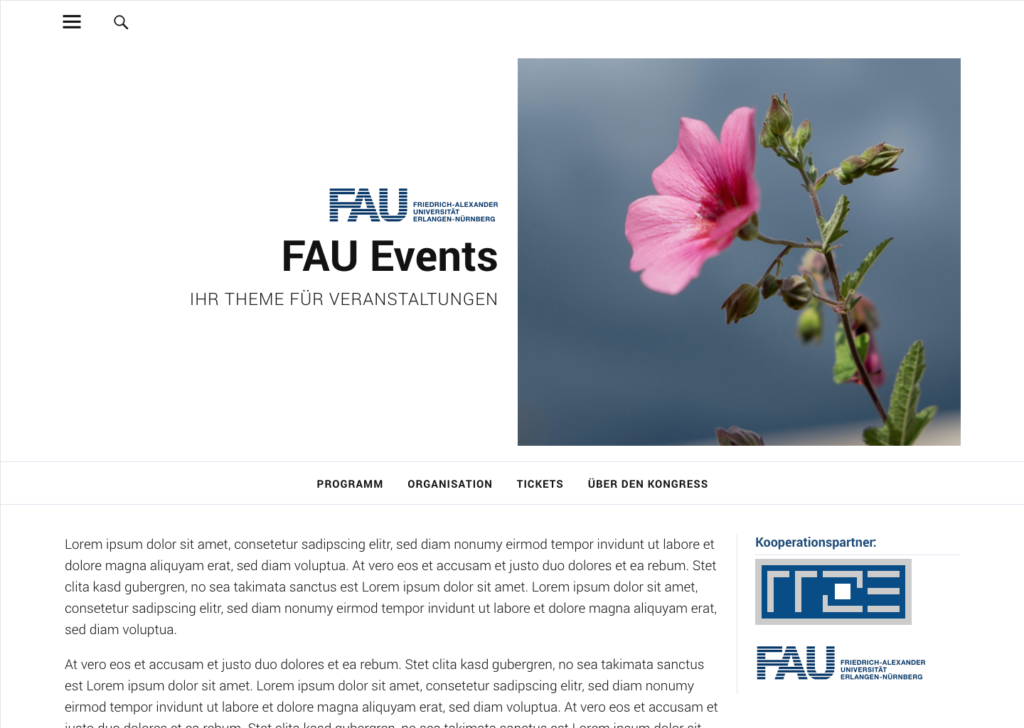 Screenshot FAU-Events Startseite square