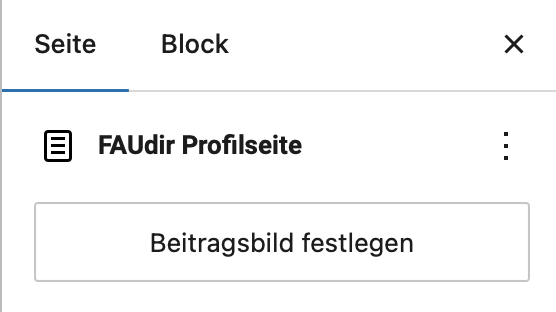 Profilbild über Beitragsbild festlegen