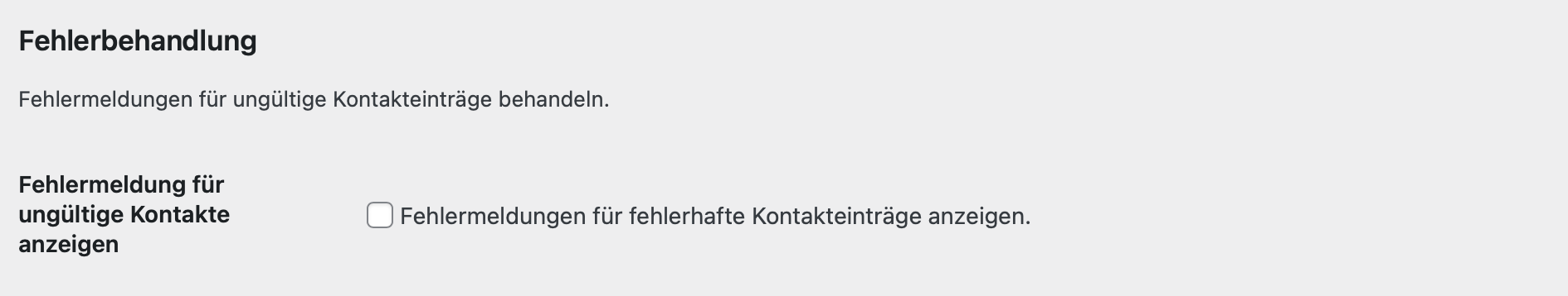 Fehlerbehandlung im FAUdir Plugin