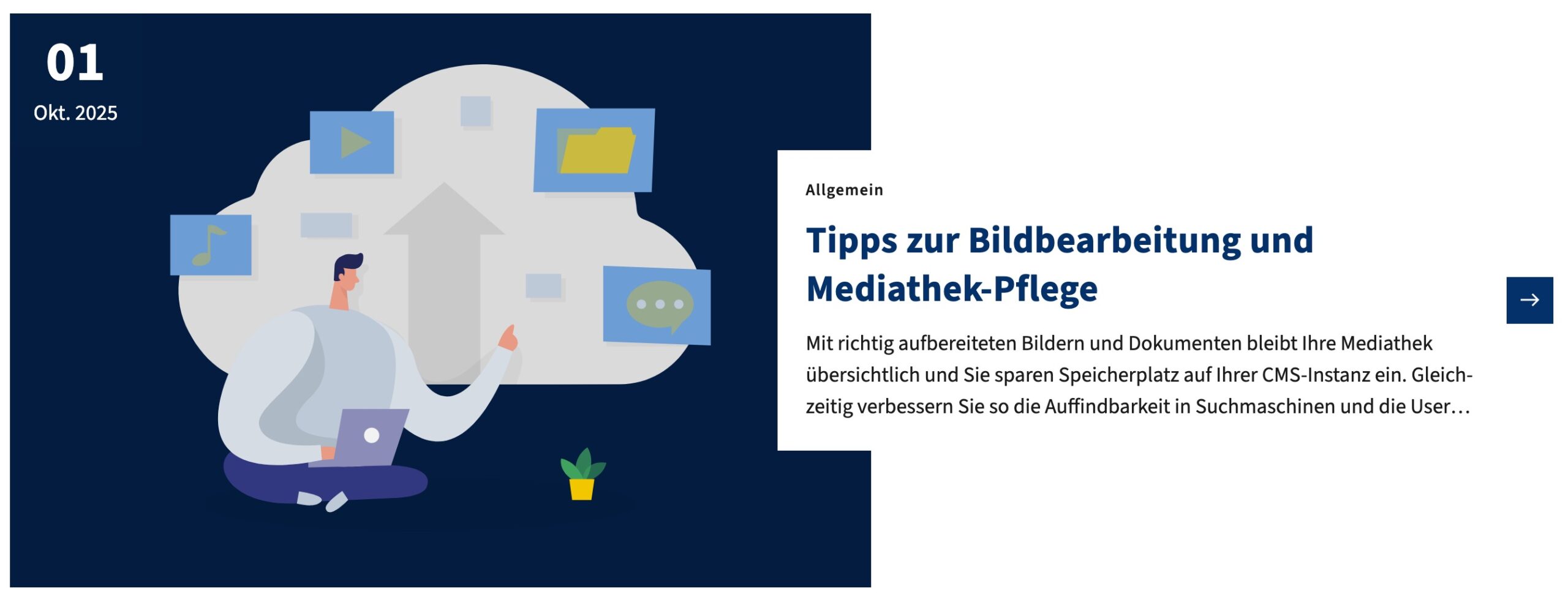 Beispielansicht Teaser Grid im Format 1XL