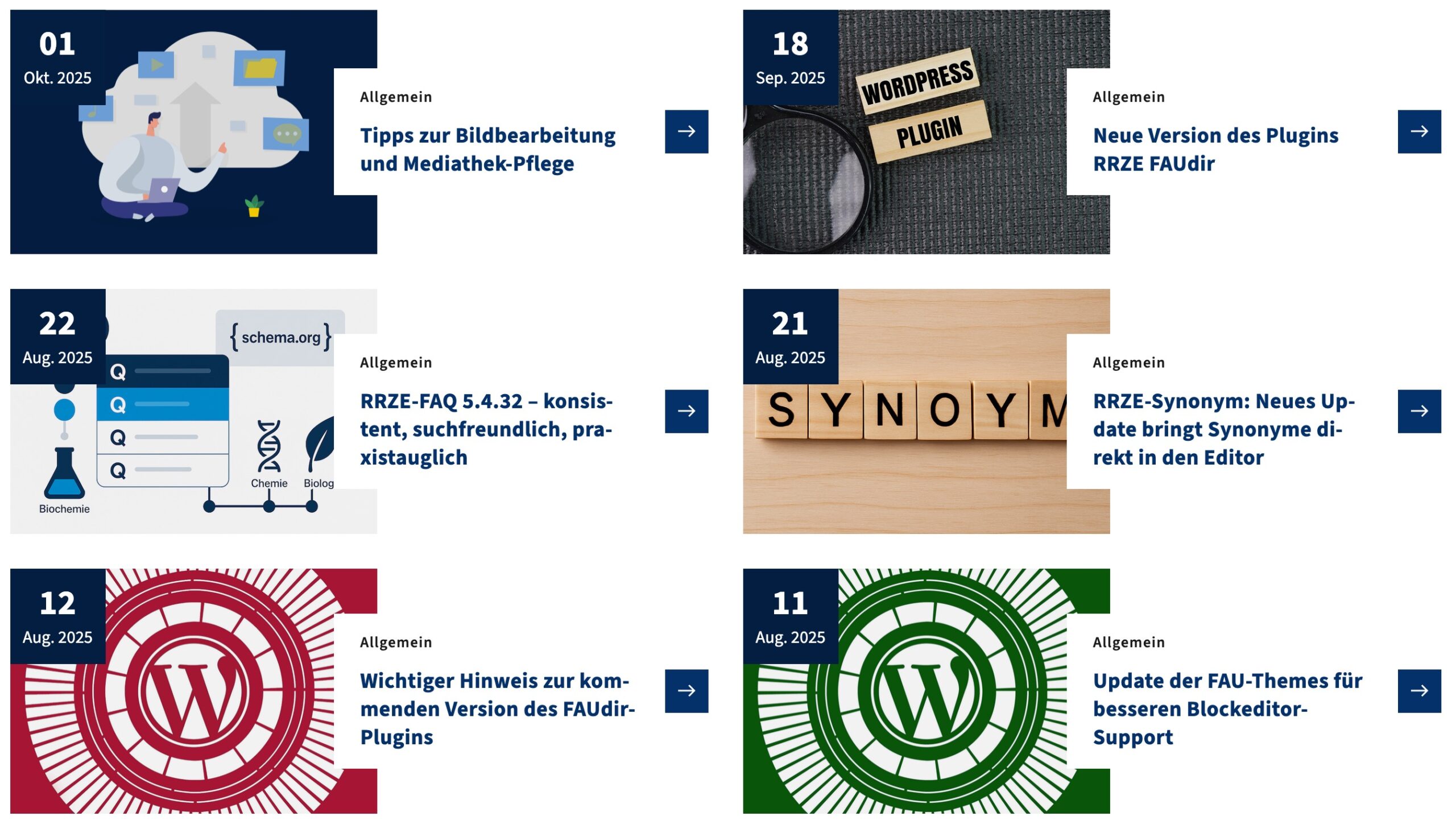 Beispielansicht Teaser Grid im Format 2S