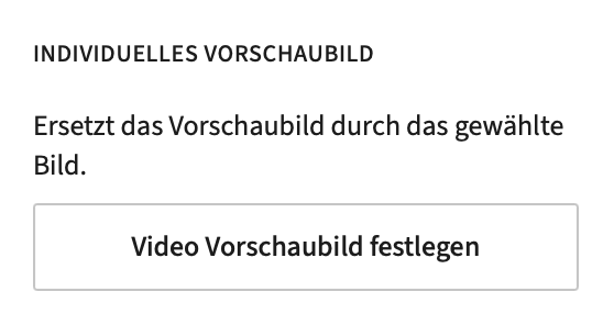 Video Vorschaubild hochladen