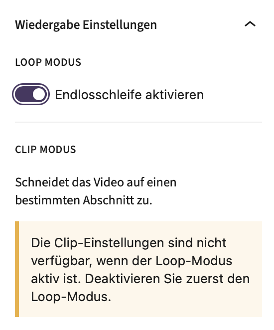 Video Loop Modus